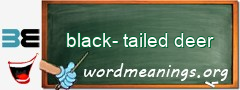 WordMeaning blackboard for black-tailed deer